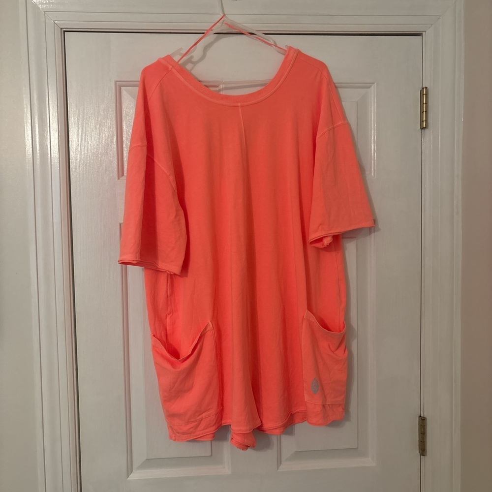 FP Movement by Free People Hot Shot Tee Romper Coral
